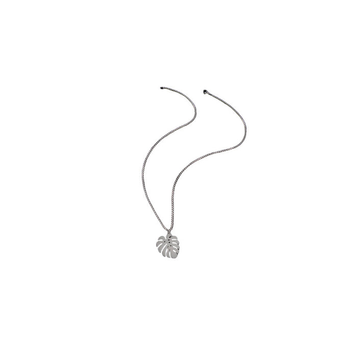 Palm leaf pendant necklace, stainless steel small fresh long clavicle chain foreign trade spot