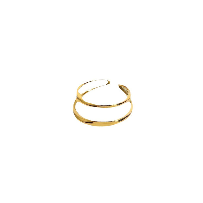 Geometric Design 18K Gold Plated Stainless Steel Ring - High-End Jewelry