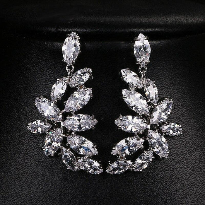 Leaf tassel earrings elegant earrings for women