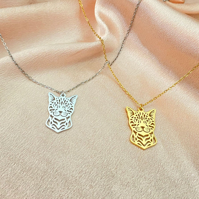 Collar con colgante de zorro y gato: joyas de animales lindas y lujosas