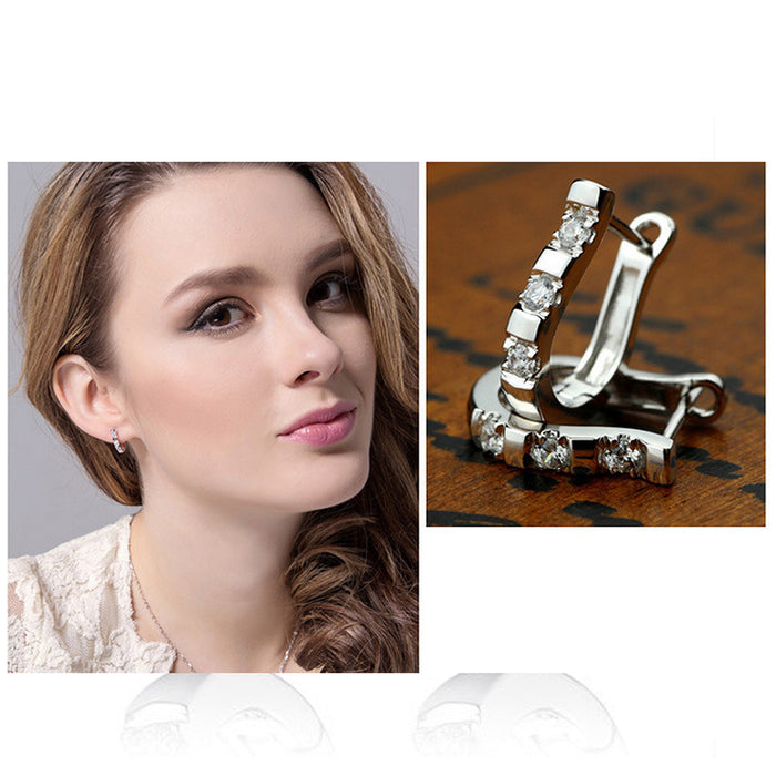 U-shaped earrings zircon geometric simple female earrings