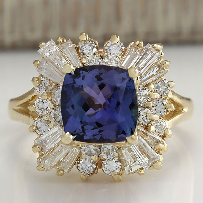 Alloy inlaid dark blue zircon ring for women