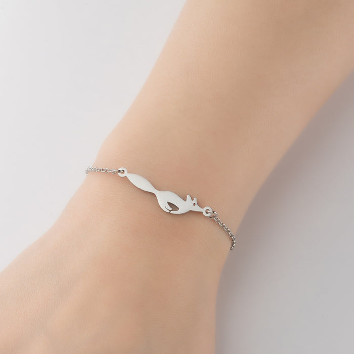 Elegant small animal bracelet, stainless steel girls niche fashion jewelry wholesale