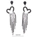 S925 silver needle-set rhinestone tassel butterfly earrings