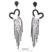 Vintage Long Tassel Earrings - S925 Silver Zircon Butterfly Dangle Earrings for Women - wallojewerly 