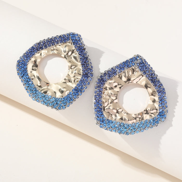 ZA Long Alloy Hollow Earrings - Vintage Asymmetrical Statement Jewelry for Women