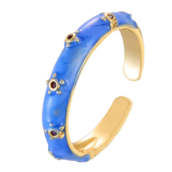 Wholesale copper dripping flower open rings