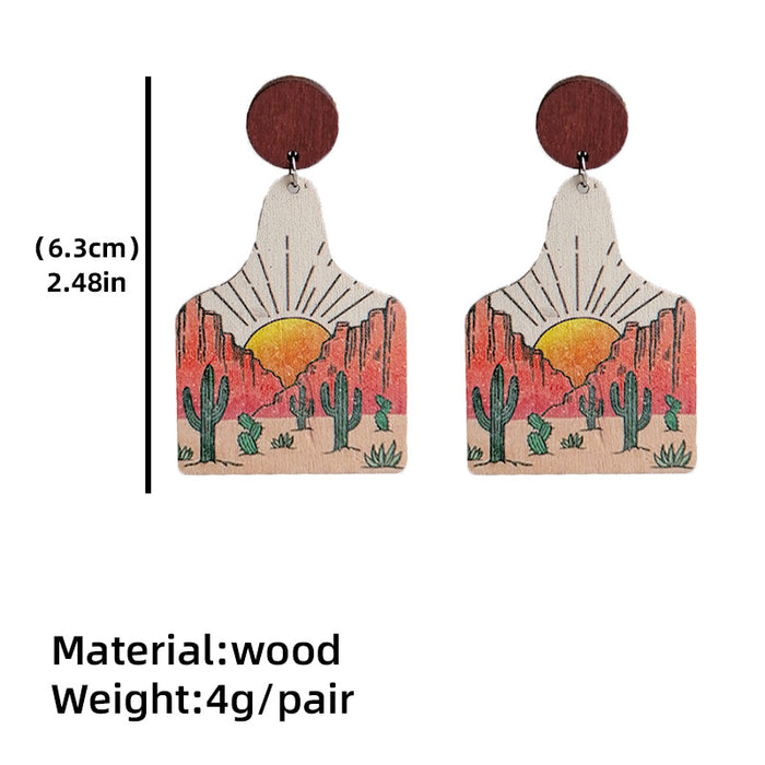 Wooden vacation earrings