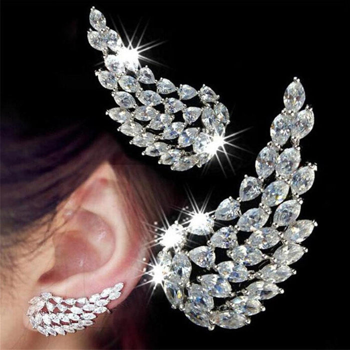 Angel Wings Zircon Ear Clip Exquisite Women's Earrings