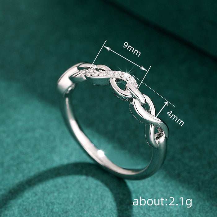 Chain Wrap Ring Twisted Design 8-Shaped Index Finger Ring