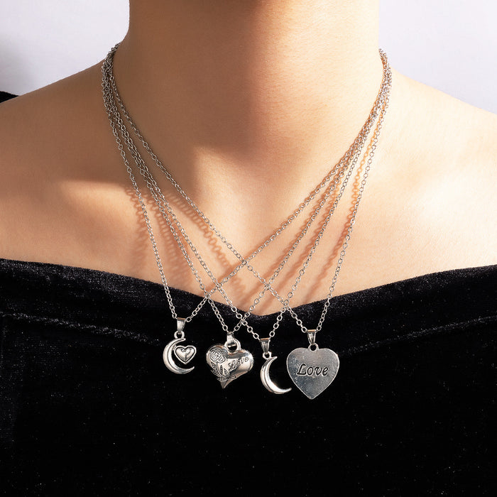 Collar con colgante geométrico de plata: cadena gruesa para mujer