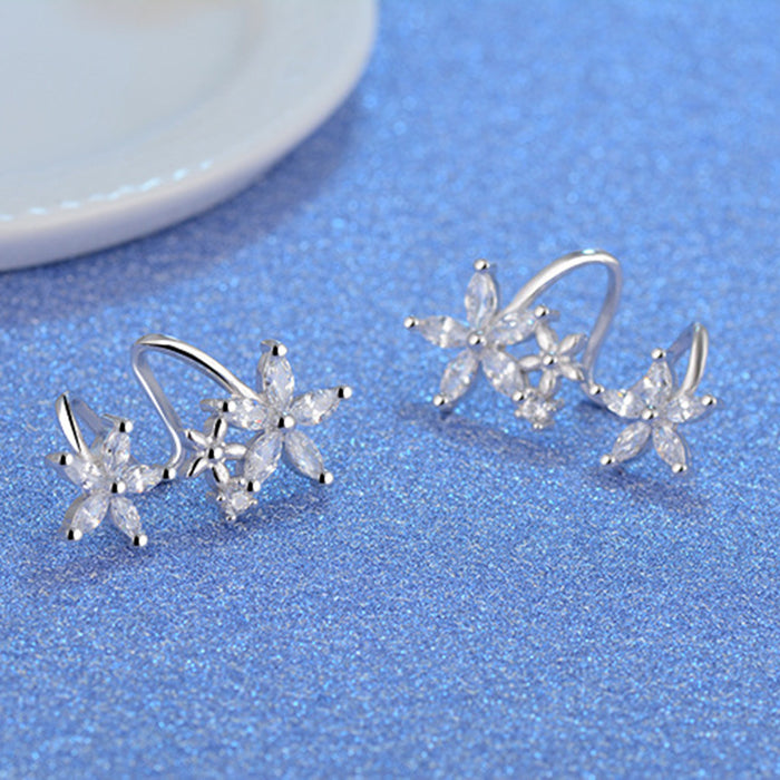 Ladies flower arc earrings versatile earrings