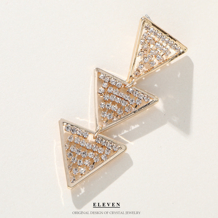 Luxurious Long Square Rhinestone Earrings - Elegant and Flashy Jewelry for Women