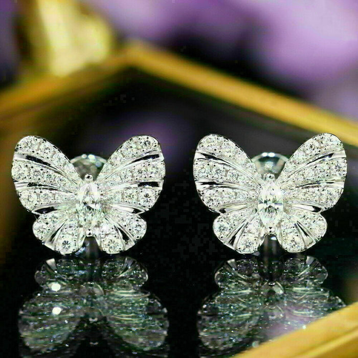 Pendientes de diamantes con lazo para mujer, dulces y frescos