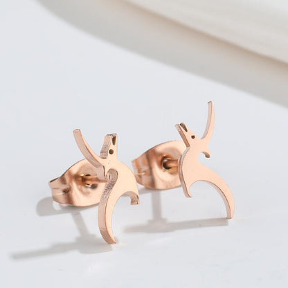 Ghost and Dinosaur Stainless Steel Earrings - 18K Gold Plated Halloween Jewelry