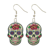 Day of the Dead Mushroom Snake Acrylic Earrings - wallojewerly 