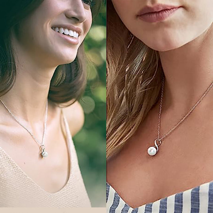 Simple niche pendant imitation pearl temperament love necklace