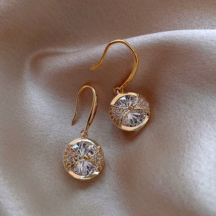 Pendientes de diamantes grandes y redondos, pendientes de estilo sencillo y moderno