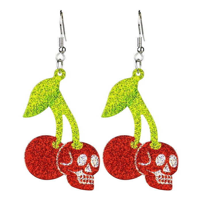 Halloween Crown Skull Acrylic Earrings