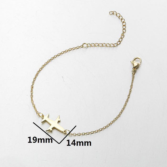 Creative airplane pendant bracelet, European and American sweet student jewelry wholesale