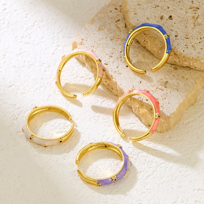 Wholesale copper dripping flower open rings