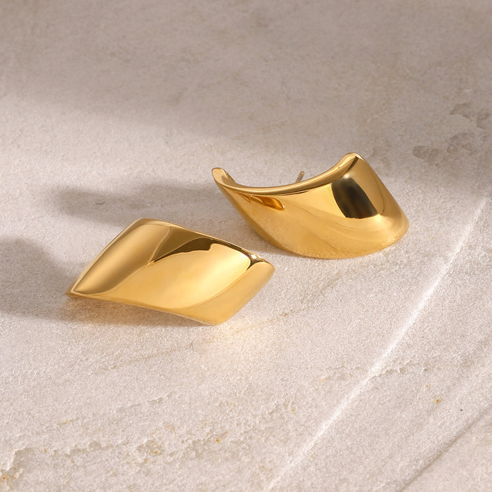 18k gold plated geometric earrings, versatile and simple commuting style