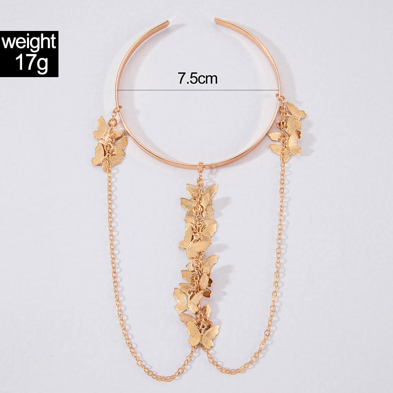 butterfly tassel multi-layer chain open arm chain arm bracelet jewelry