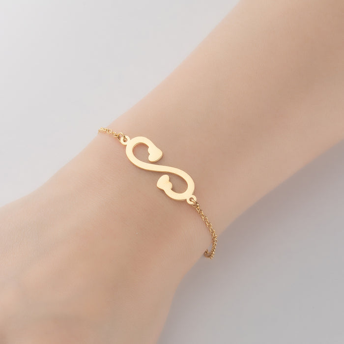 Hollow number 8 pendant bracelet, Korean version of geometric niche spinning needle bracelet wholesale