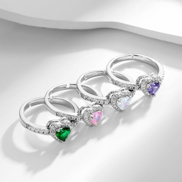 Wholesale copper colored zircon small heart rings