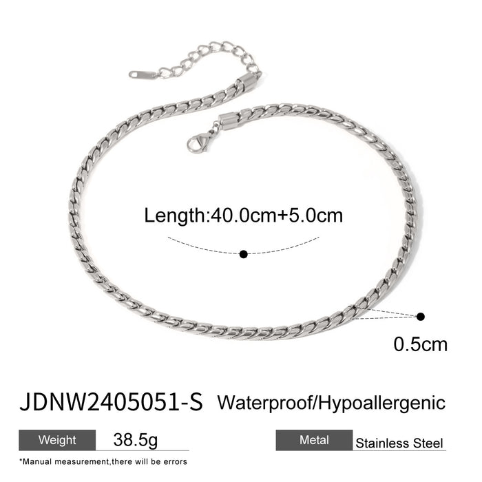 2024 New Cold Style Titanium Steel Necklace - 5mm S-Link Stainless Steel Bracelet for Women