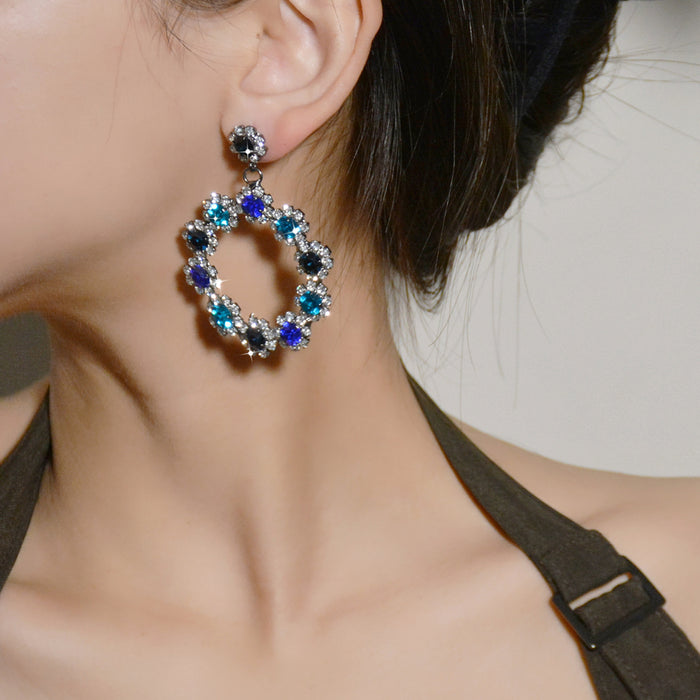 French-Inspired Floral Earrings - Luxurious Zircon Jewelry for a Chic and Sophisticated Look