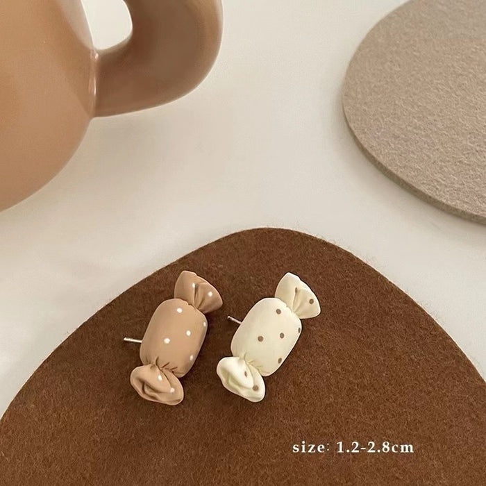 Cartoon bear earrings milk coffee color sweet earrings