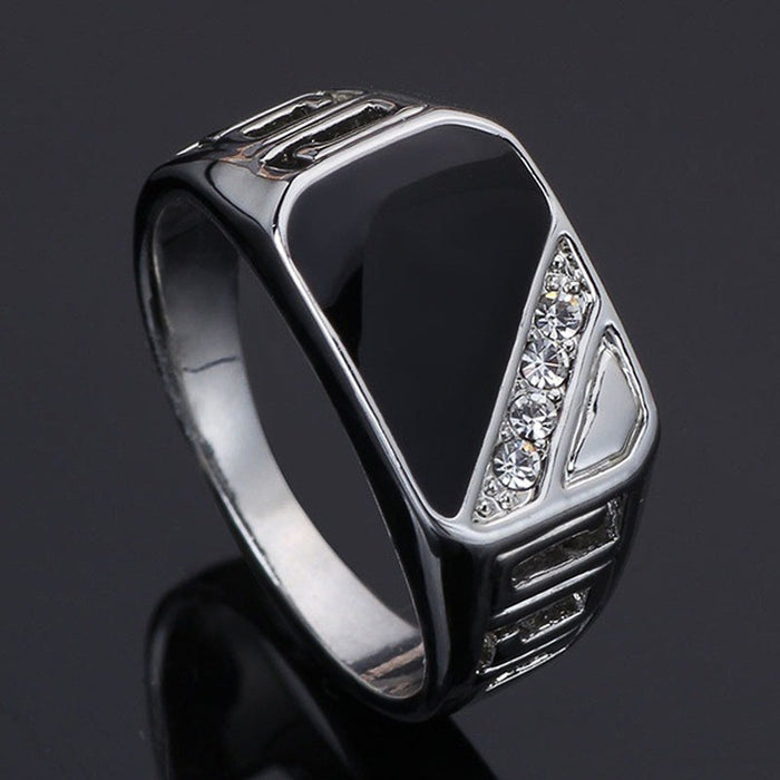 Zircon oil drop zircon personality ring women's fashion niche