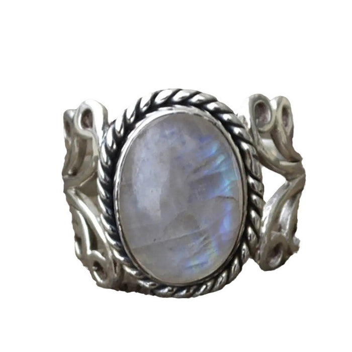 Imitation moonstone ring European and American retro men and women's ring new hot selling jewelry