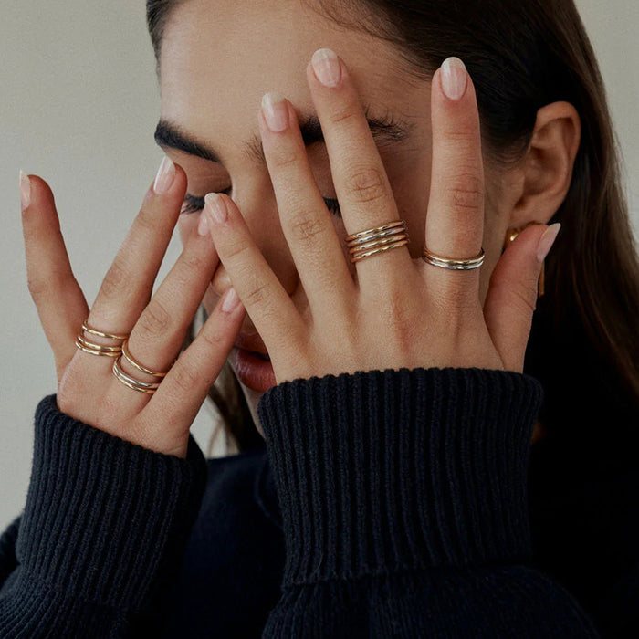 Stainless Steel Minimalist Ring - High-End Ins Style Gold Color Tarnish-Resistant Rings