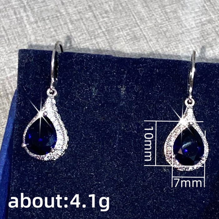 Pendientes de gota de agua con circonitas Pendientes de mujer estilo Ruili