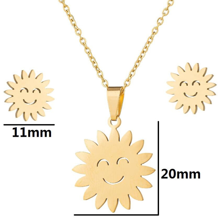 Girls series cat stainless steel pendant necklace, cute small animal clavicle chain cross-border accessories