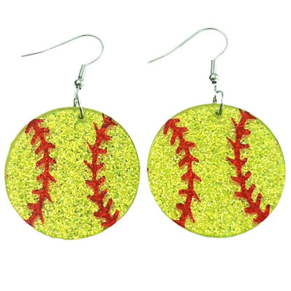 Simple acrylic rugby earrings - wallojewerly 