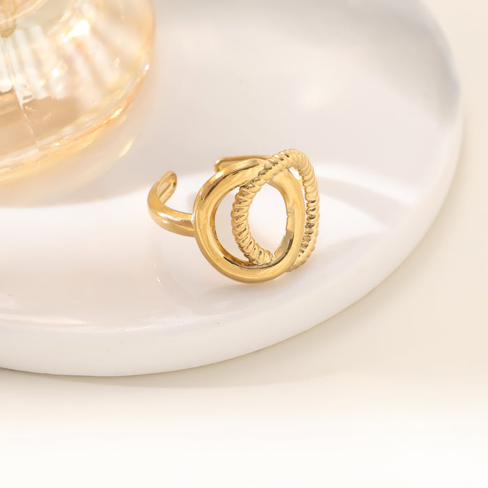Wholesale 18K real gold, stainless steel, titanium steel irregular openwork rings - wallojewerly 