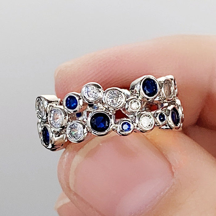 Anillo geométrico hueco redondo sencillo anillo de comida europea