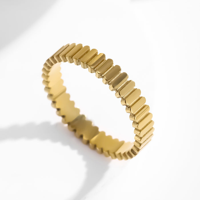 Wholesale non-fading titanium steel gold and silver striped rings