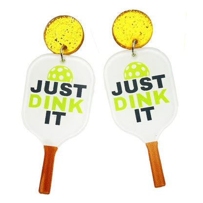 Pickleball Enthusiast Acrylic Racket Earrings - wallojewerly 