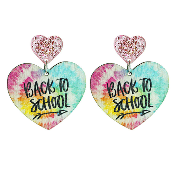 School Season Pencil Wooden Earrings