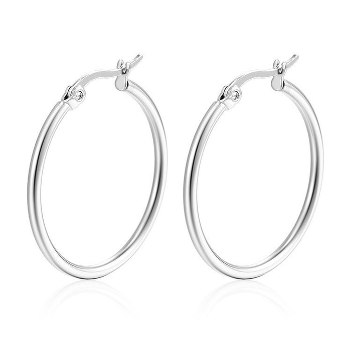 Gold titanium steel round wire earrings simple trendy exaggerated stainless steel earrings