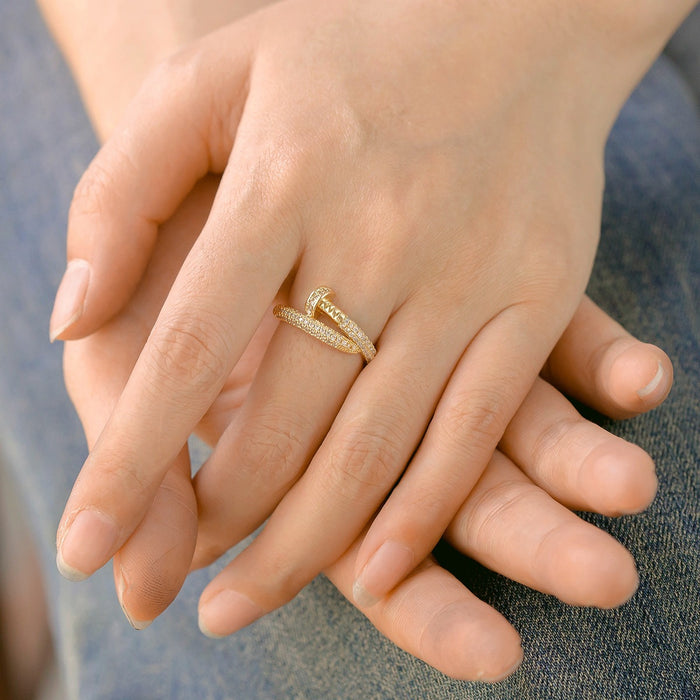 Wholesale copper micro-painted diamond nail rings