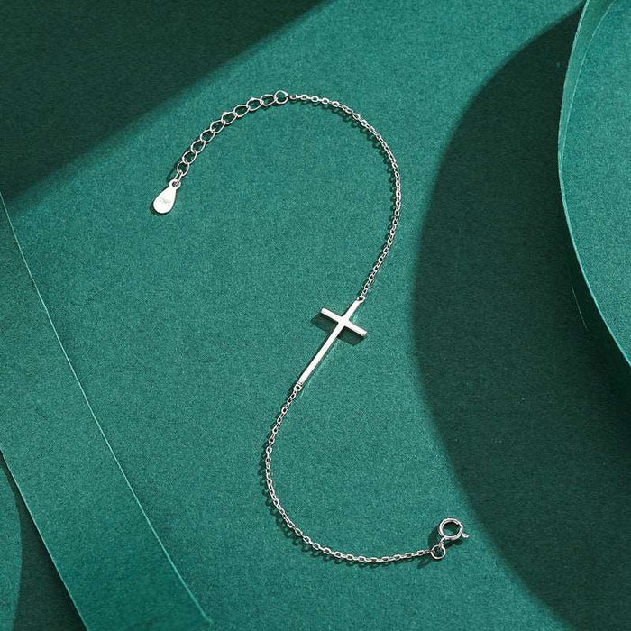 S925 Silver Cross Bracelet