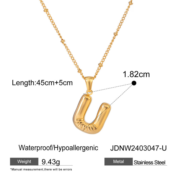 Stainless steel letter necklace pendant neck chain clavicle chain