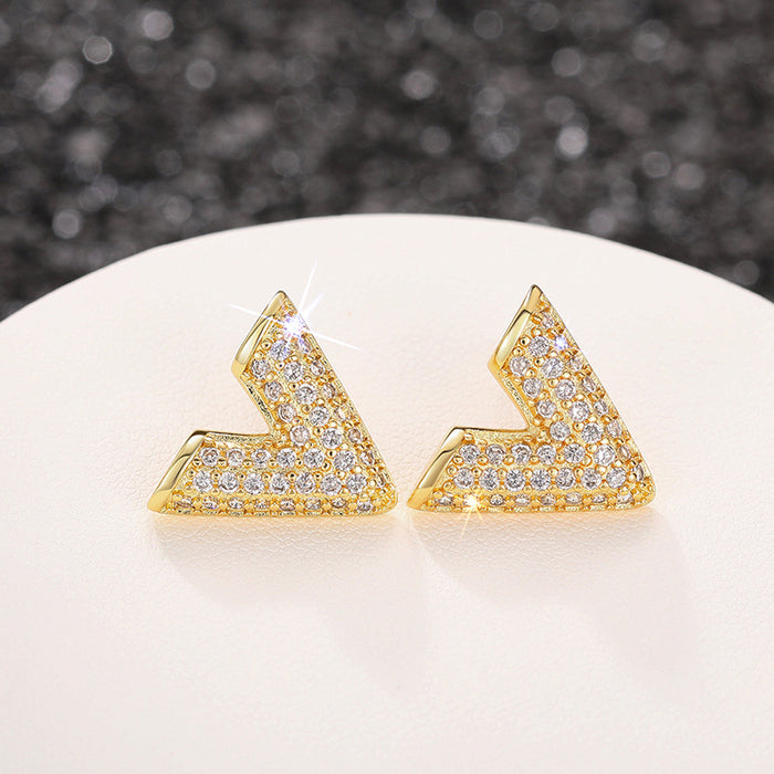 Personalized temperament fashion earrings English letter V-shaped earrings