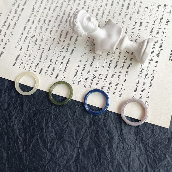 Retro resin simple stacking ring