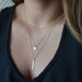 Gold alloy small sturdy strip multi-layer layered necklace - wallojewerly 